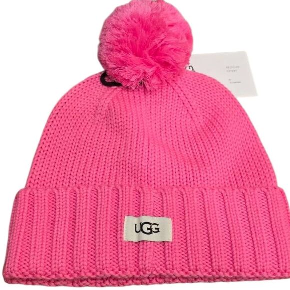 Ugg Cuffed Knit Pom Beanie Hat- Pink UGG CHUNKY BEANIE UNISEX - Beanie - chroma pink/pink  main image 3